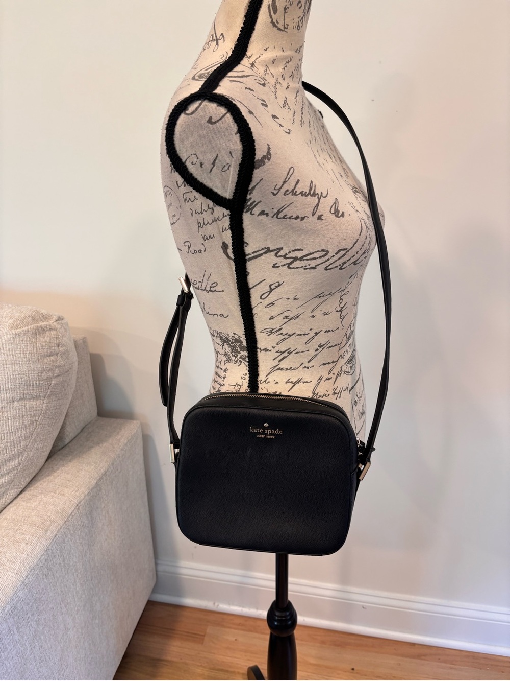 Kate Spade Harper Camera Bag in black leather